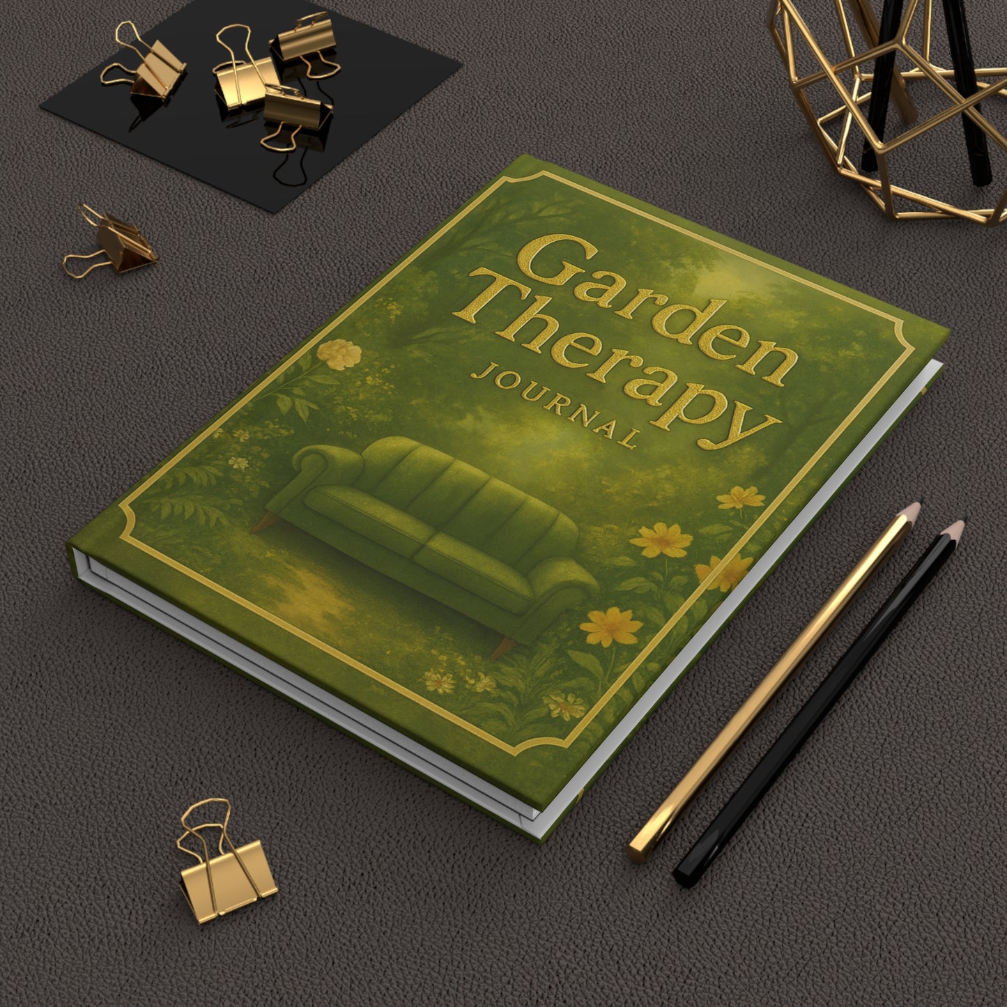 Garden Therapy Hardcover Journal - Floral Writing Notebook, Nature Inspired Gift, Self-Care Journal, Mindfulness Book, Gardening Planner