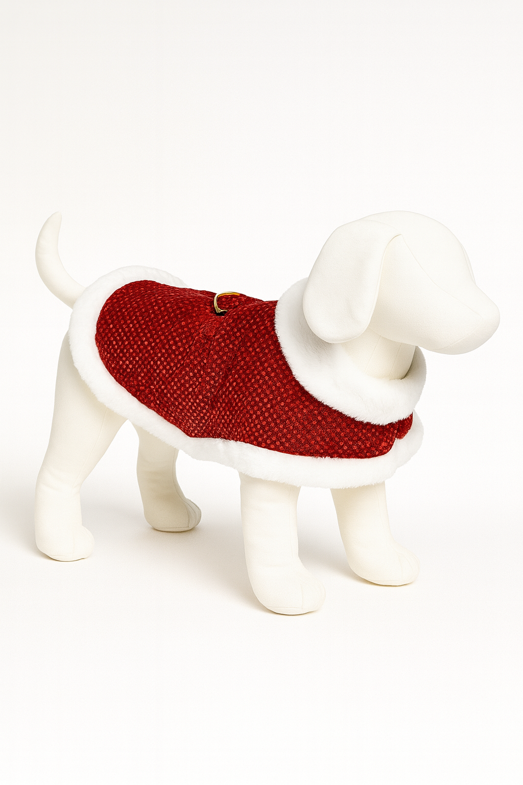 Luxury Holiday Sequin Dog Coat — Red Santa Edition