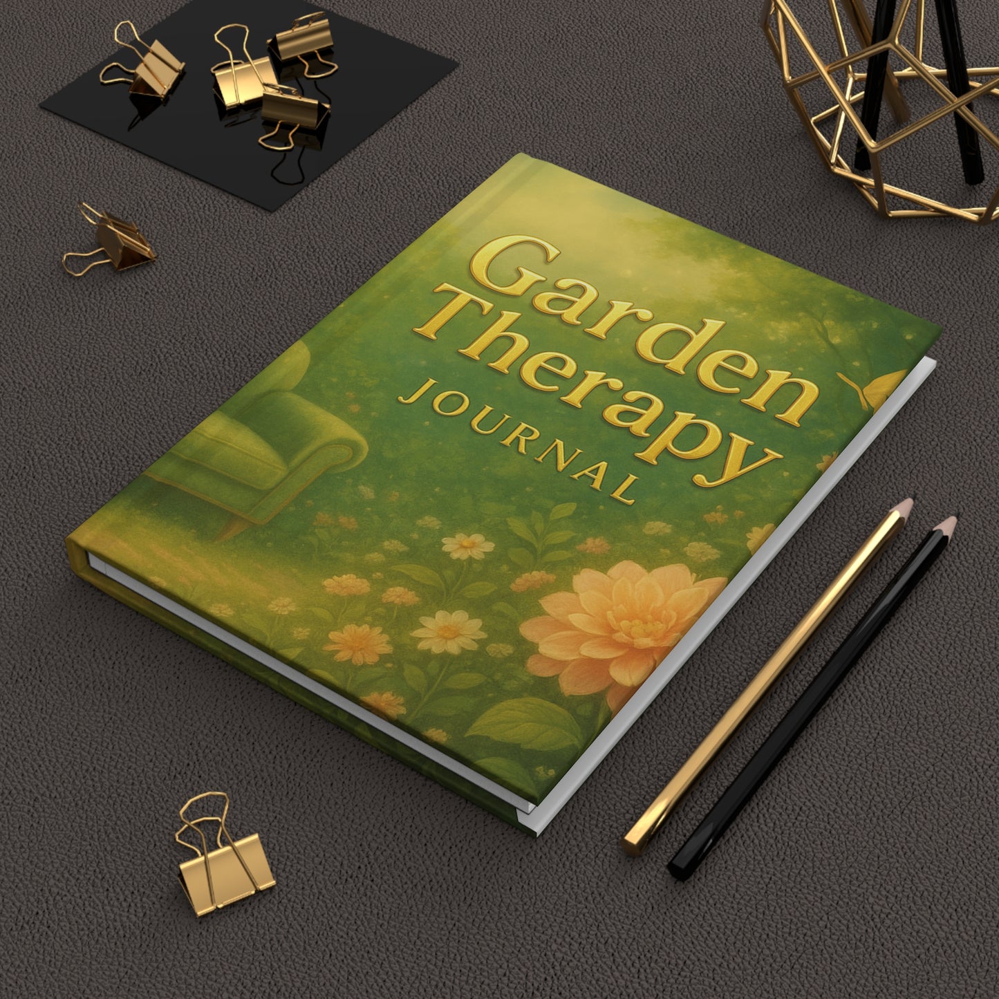 Garden Therapy Hardcover Journal - Floral Writing Notebook, Nature Inspired Gift, Self-Care Journal, Mindfulness Book, Gardening Planner