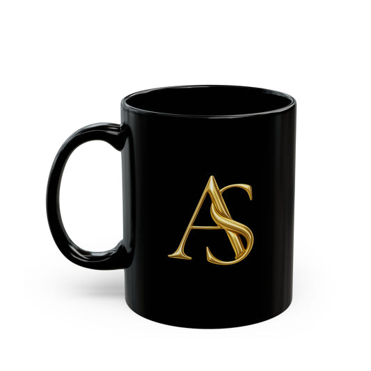Ambo Smith Black Mug – Elegant Gold Script Coffee Cup (11oz & 15oz)